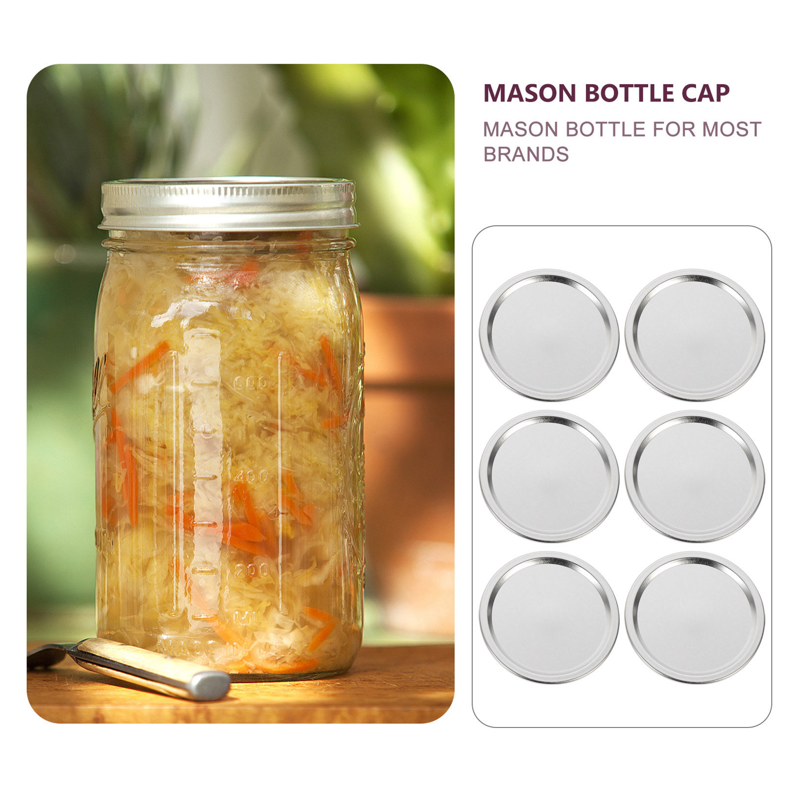Food Storage Airtight - 20 Adet Metal Kavanoz Kapakları, Hava