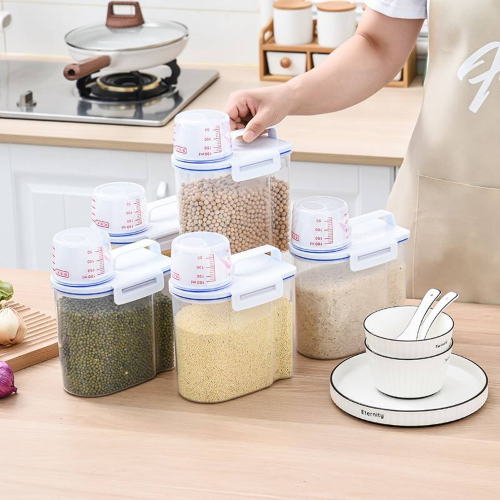 Food Storage And Organizer - Pirinç Saklama Kabı Güvenli Pirinç Dağıtıcısı
