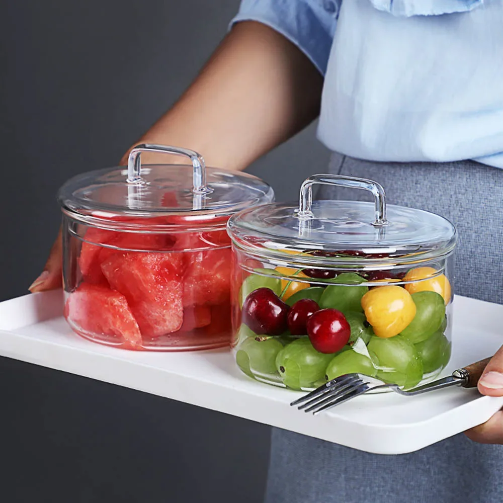Food Storage Glass Round - 1 adet ısıya dayanıklı cam kase