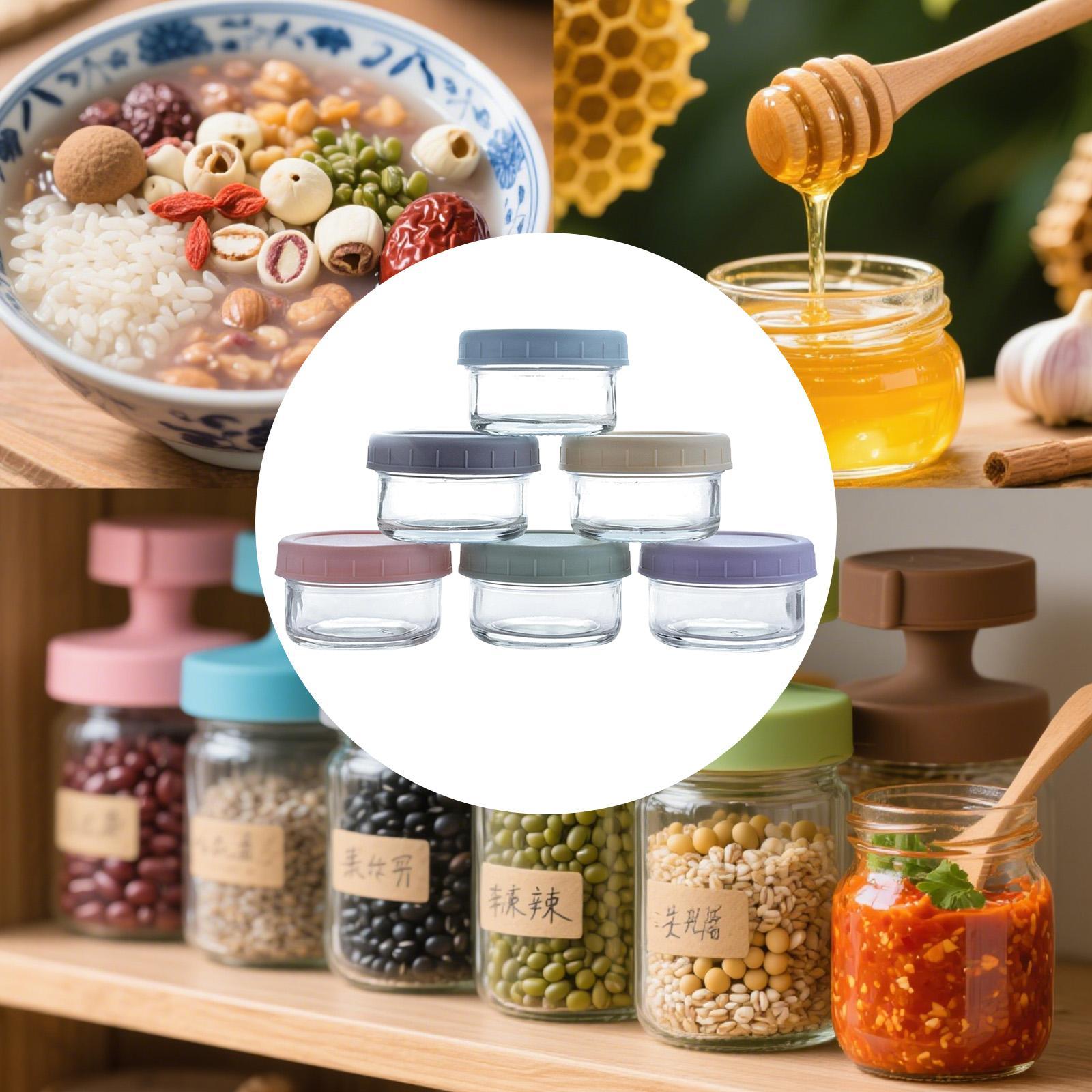 Food Storage Glass Round - Sızdırmaz Kapaklı Mini Cam Kavanozlar, Mutfak