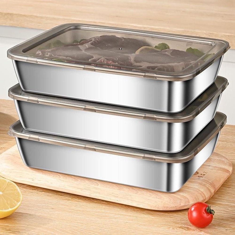 Food Storage In Stainless Steel - 2026 3'lü 5'li Paslanmaz Çelik Gıda