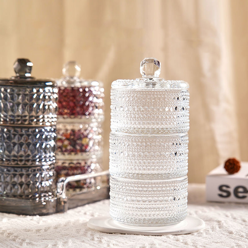 Food Storage Glass Round - Avrupa yaratıcı lüks kristal cam şeker