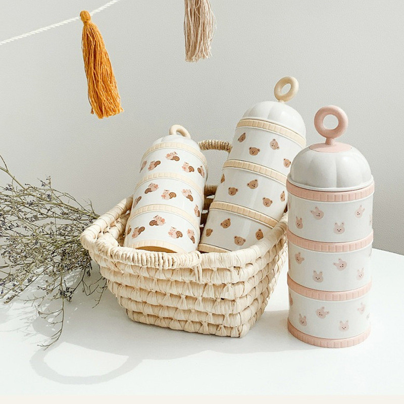 Food Storage Dispenser - Sevimli Ayı Süt Tozu Kutusu Bebek