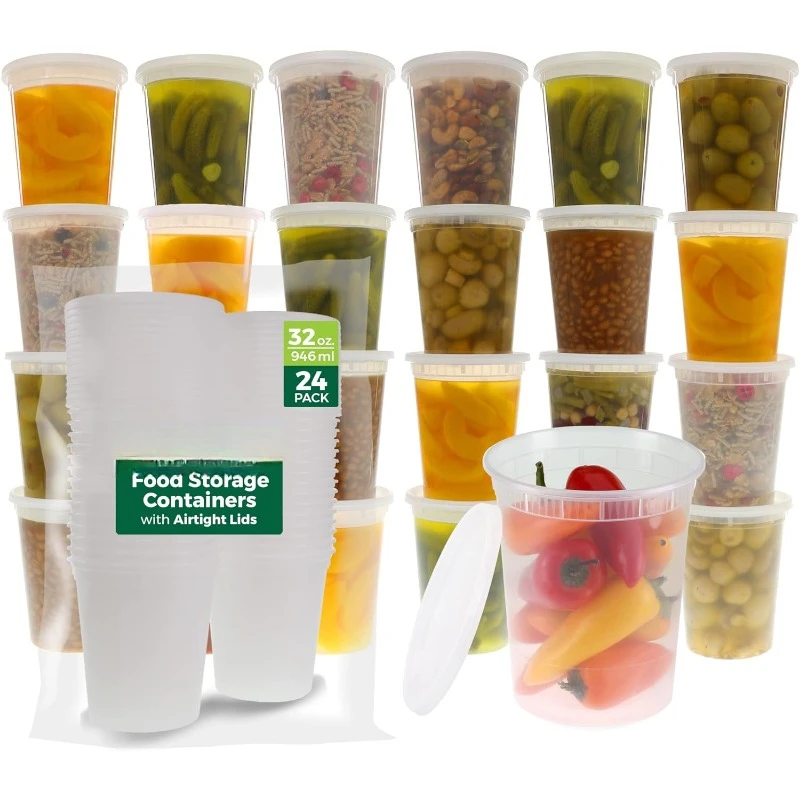 Food Storage Ideas - [24 Set] 8oz-32 Oz plastik Deli