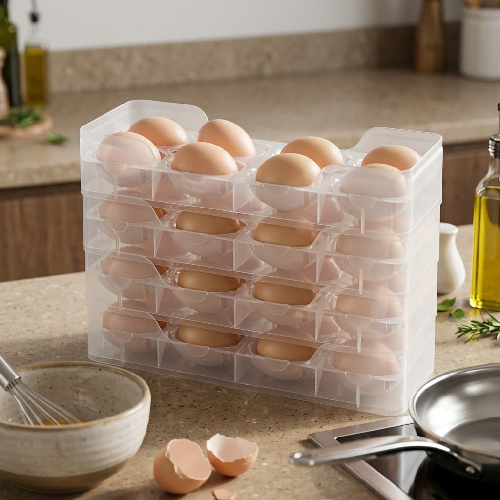 Food Storage With Dividers - Üst Üste Konulabilen Yumurta Tutucu, Buzdolabı