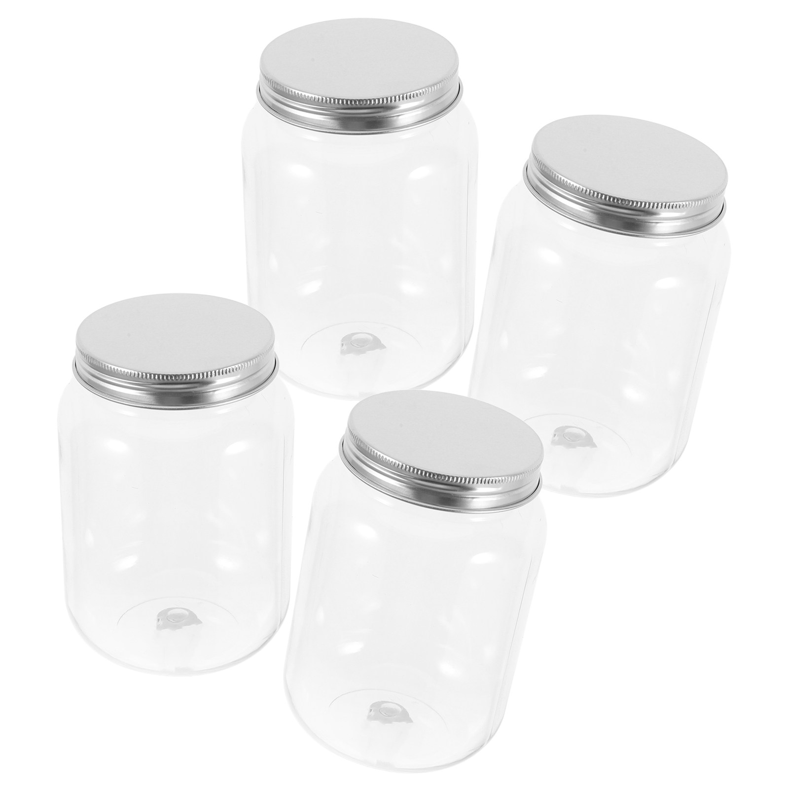 Food Storage Airtight - 4 Adet Şeffaf Plastik Saklama Kavanozu,