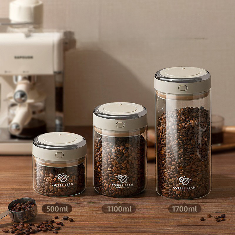 Food Storage Vacuum - 500/1100/1700ml Kahve Çekirdekleri Vakumlu Kapalı Tank