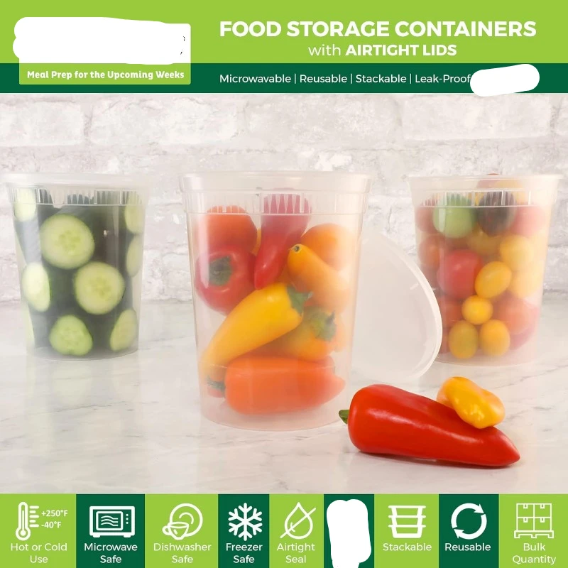 [24 Set] 8oz-32 Oz plastik Del - Food Storage Ideas incelemesi ve fiyatı