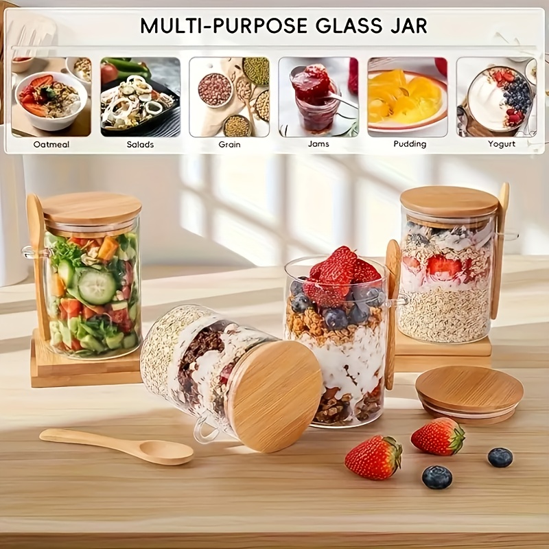 1/2/4/8 adetlik yulaf ezmesi i - Food Storage Glass Round incelemesi ve fiyatı