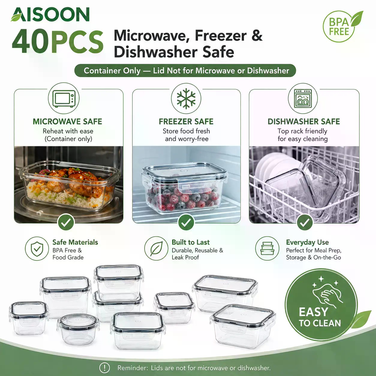 40 Parça Ekstra Büyük 85oz Sil - Food Storage Ideas incelemesi ve fiyatı