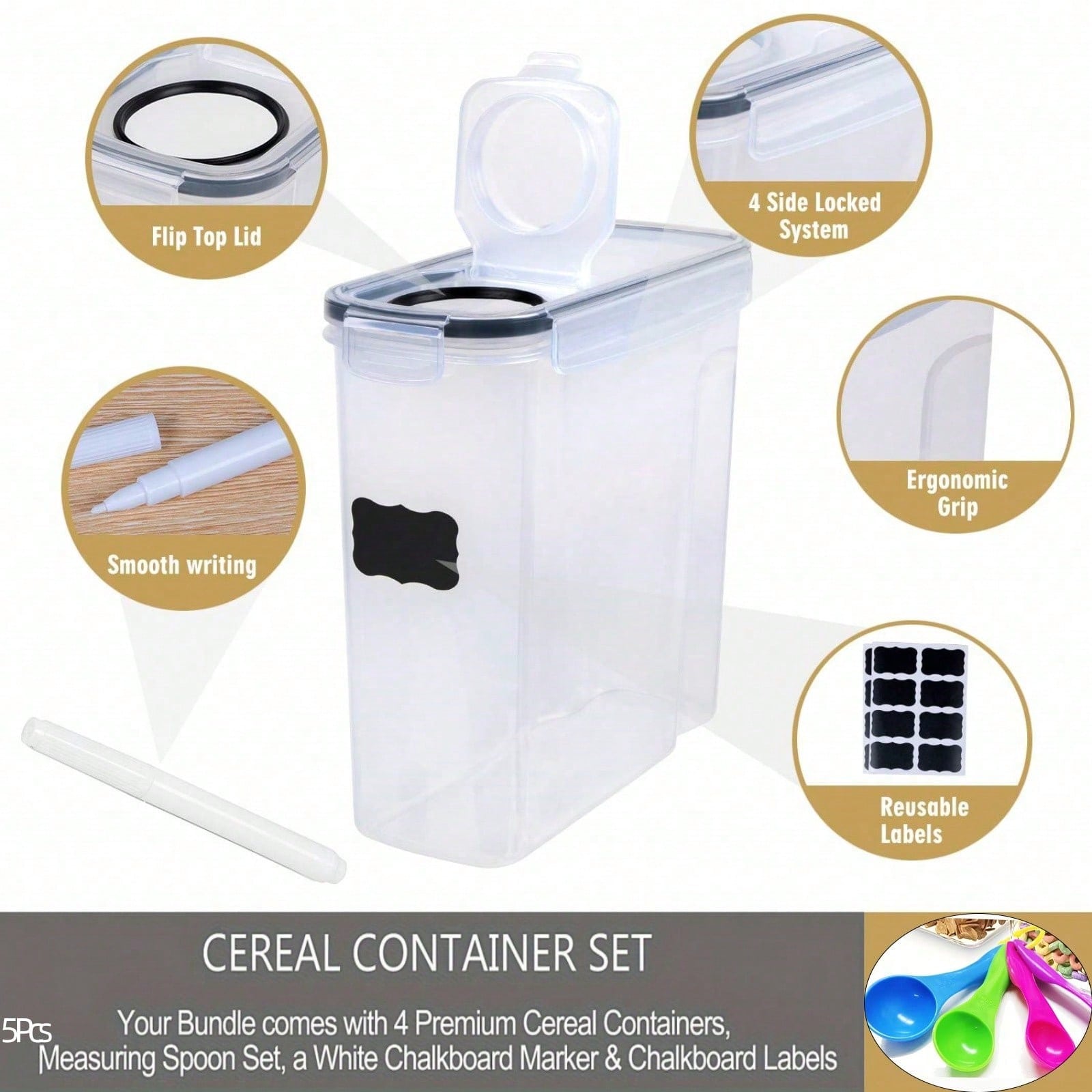 4'lü Paket, Hava Geçirmez Tahı - Food Storage Warehouse incelemesi ve fiyatı