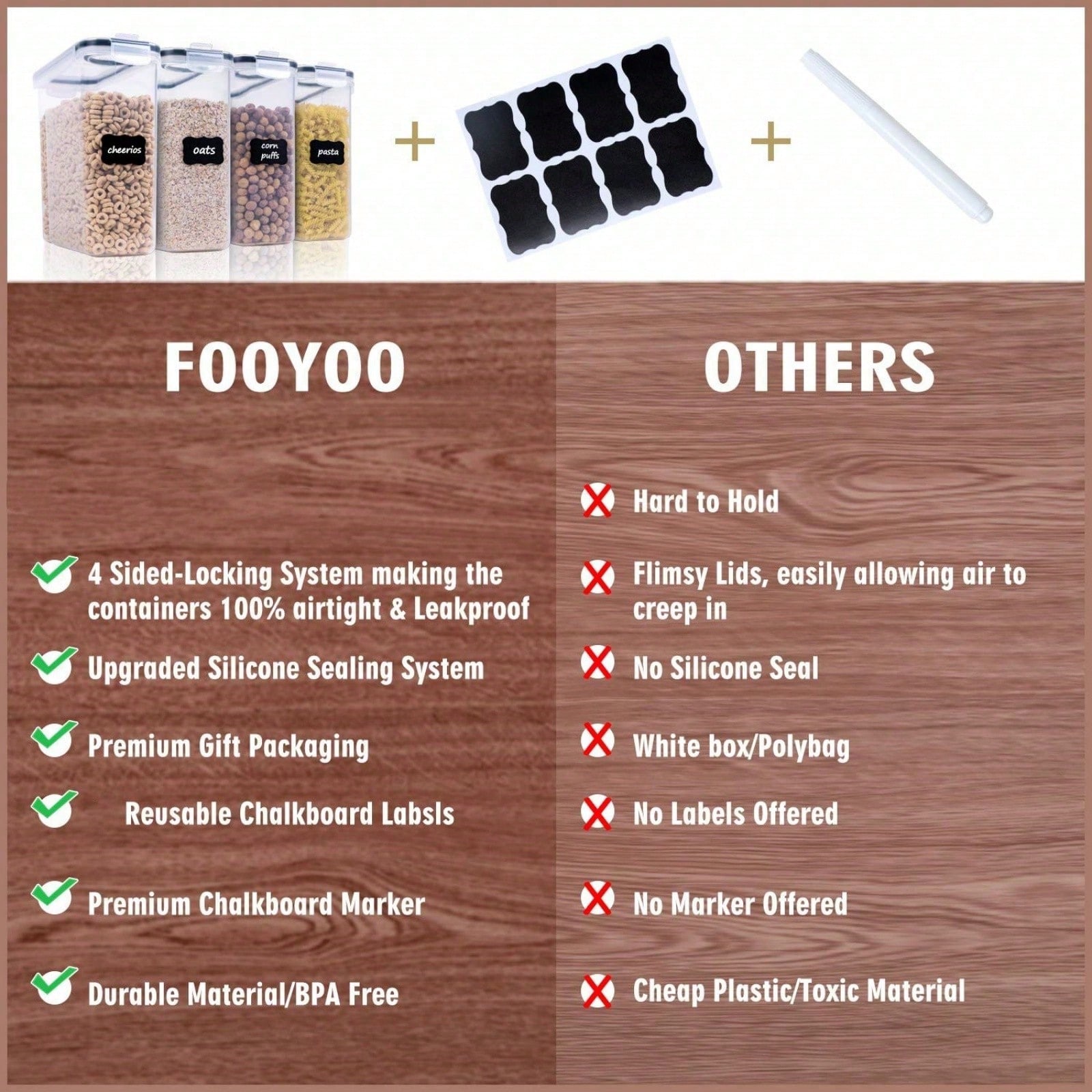 4'lü Paket, Hava Geçirmez Tahı - Food Storage Warehouse incelemesi ve fiyatı